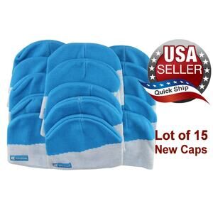 15pcs Microsoft Windows Logo Beanie Caps •Blue & Gray •One Size Fits All •Unisex